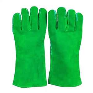 ถุงมือเชื่อมหนังวัวแท้แบบหนาทนทาน ป้องกันไฟและบาด สำหรับงานดับเพลิง - Product Image 2