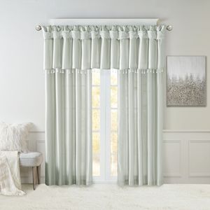 Valigetta leggera in finto seta acqua polverosa con perline 50x26 "tende e mantovane color acqua - Product Image 6