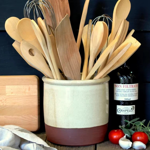 Handcrafted Ceramic <b>Utensil</b> <b>Holder</b> Rustic Farmhouse Jar High Temperature Fired Durable <b>Kitchen</b> Organizer Spacious <b>utensil</b> <b>holder</b> - Product Image 6