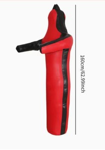 Red PU Boxing <b>Training</b> <b>Bag</b> with Black Trim Durable Sponge Filled Punching Dummy for Adult Martial Arts Practice - Product Image 2