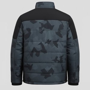 Nouveautés : Manteau d'hiver camouflage personnalisé pour homme, col montant, fermeture éclair, épais, décontracté, coupe classique, en polyester - Product Image 2