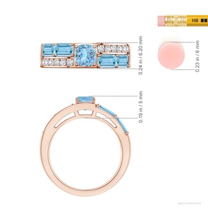 แหวนทองคำแท้ 14K สองแถว สองวง ประดับด้วยอเมทิสต์ธรรมชาติและเพชร แหวนหมั้นแบบสองชั้น ราคาโรงงาน ของขวัญสำหรับเธอ - Product Image 5