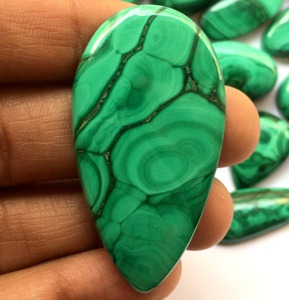 Wholesale malalachite Loose Gemstone Plain Smooth Cabochon Mix Shape Lot Making Jewelry Natural Good Quality by MAHNAJ GEMS - Product Image 1