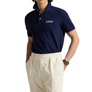 T-shirt Homme Tendance Coupe Slim en Maille Tricotée Extensible à Manches Courtes avec Broderie Logo Personnalisé Respirant Séchage Rapide - Product Image 6