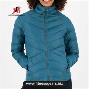 Winter <b>quilted</b> puffer Women's polyester jacket Stand collar puffer Solid color puffer Polyester <b>wadding</b> jacket - Product Image 1