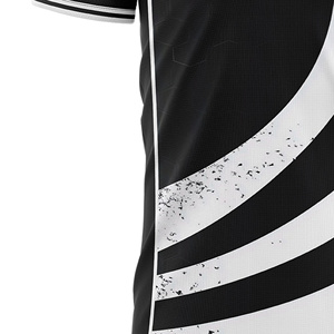 Custom Sublimated Soccer Jersey Men Black White Geometric Pattern Crew Neck Short Sleeve Moisture Wicking Regular Fit - Product Image 5
