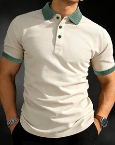 เสื้อเชิ้ตผู้ชายคุณภาพสูง ผลิตจากผ้าโพลีเอสเตอร์/คอตตอน ระบายอากาศได้ดี |   เสื้อผ้าลำลองแบบสวมใส่ได้ทั้งแบบลำลองและเป็นทางการ แขนสั้น ทรงปกติ สีสันทันสมัย - Product Image 2