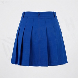Jupe plissée courte pour femme, couleur unie, taille normale, toutes saisons, style tissé - Product Image 2
