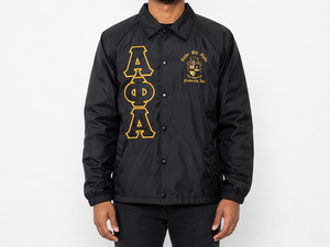 Chaqueta de Entrenador Personalizada Alpha Phi Line, Chaqueta Cortavientos Omega Chi Beta Delta Theta Epsilon de Primera Calidad, Impermeable, Venta al por Mayor - Product Image 1