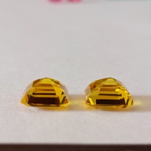 Zafiro amarillo cultivado en laboratorio, corte octogonal, piedra suelta de alta claridad, facetada, de primera calidad, para la fabricación de joyas, uso artesanal. - Product Image 2