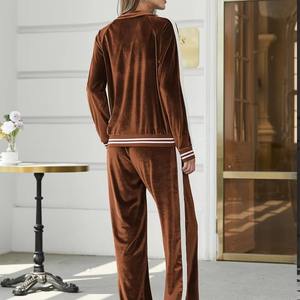 Survêtement de jogging en velours pour femme, haute qualité, en coton, personnalisable OEM - Product Image 2