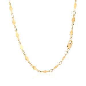 Cadena de Oro Amarillo de 14K con Motivo de Diamantes Pulidos de 3.0mm, Collares Finos - Product Image 2