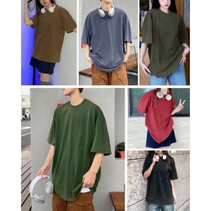 2025 lavado ácido Vintage Unisex manga corta Streetwear Tee hombres de gran tamaño gradiente Color algodón camisetas mujeres camisetas - Product Image 4