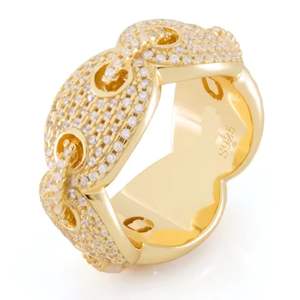 Bague ouverte en argent sterling S925, micro-pavée de diamants, bijou de luxe pour homme et femme, idéale pour les soirées - Product Image 1