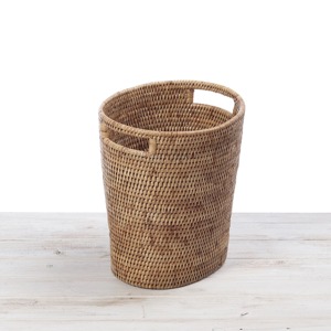 Woven Rattan <b>Rectangle</b> Eco-Friendly Waste Paper Bin Handmade <b>Storage</b> <b>Baskets</b> Modern Multifunction Artex Green Earth Made Vietnam - Product Image 3