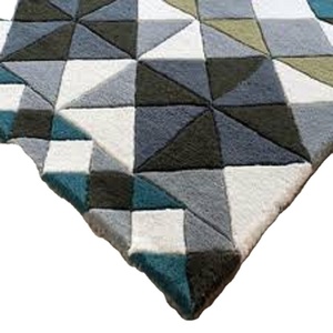 Home Decor High Quality Handmade Custom Luxury Rectangle Wool/Silk Jacquard Abstract Pattern Washable Plush Pile Area Rug - Product Image 3