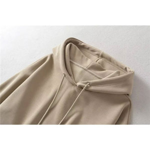 Sudadera Corta para Mujer, Color Sólido, Hombros Caídos, Manga Larga, Informal, Tejida, para Otoño - Product Image 2