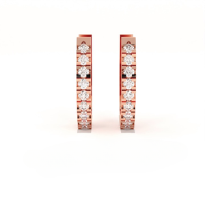 Aarinya the Architectural Matrix Channel Set Lab Grown Diamond Hoop Earrings 9K Gold Plated IGI Certified Full Hoop Earrings - Product Image 4