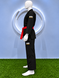Kimono de Jiu-Jitsu Brésilien (BJJ) Noir Personnalisé pour Adulte, Tissage Diamant, Veste et Pantalon Renforcés, Ceinture Rouge, Ensemble d'Entraînement - Product Image 5