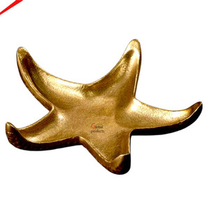 Bandeja Decorativa en Forma de Estrella de Mar, Bañada en Oro, de Aluminio, para Frutos Secos y Servir, Superventas - Product Image 1