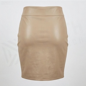 Women High Waist PU Leather <b>Mini</b> Pencil Skirt Solid Color Sexy Tight Fit All Seasons Woven Fabric - Product Image 2