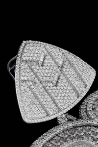Moissanite <b>Initial</b> AB Pendant Iced Out Baguette Pave Hip Hop <b>Necklace</b> Charm Luxury Statement Jewelry For Men Women - Product Image 3