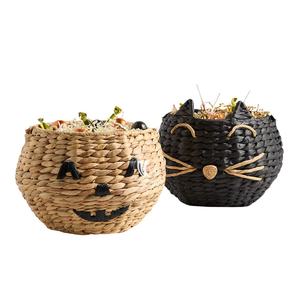 Cesta de jacinto de agua tejida a mano Halloween al por mayor, dulces decorativos y almacenamiento de regalos de la fábrica de Vietnam - Product Image 2
