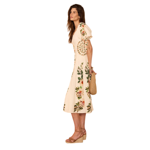 Vestido midi estampado con cuello en V para mujer, vestido de fiesta con corte en A - Product Image 2