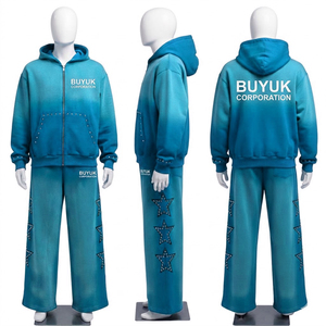 Chándales de Alta Calidad para Otoño, Talla Grande, Impermeables, Ecológicos, con Capucha, Lavado Ácido, 100% Algodón, Bordado de Logotipo Personalizado - Product Image 4