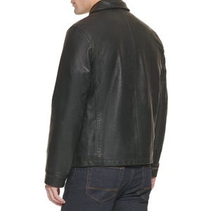 Premium Quality Genuine Leather <b>Jacket</b> <b>for</b> <b>Men</b> with Stand Collar <b>Canvas</b> Fabric Waterproof & Eco-Friendly Winter Design - Product Image 5