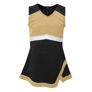 Tenue de cheerleading pour adultes Econex Sports, robe noire et blanche style jupe, pompons, logo imprimé par sublimation sur le devant - Product Image 1