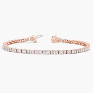 Women's Luxury 7" Emerald Cut Lab Grown Diamond Tennis <b>Bracelet</b> in White Gold - Product Image 1