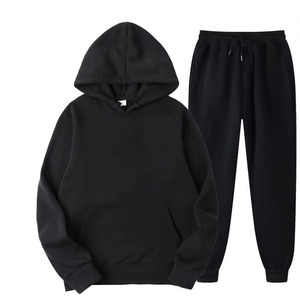 Men's Autumn Winter Two-Piece Set Solid Color Hoodie <b>Pants</b> Fashionable Casual Sports Print Pattern Sizes S-3XL Men's Tracksuit - Product Image 3