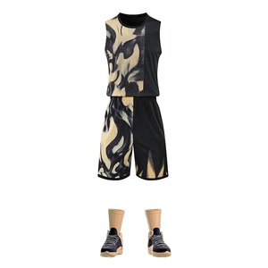 Ensemble d'uniformes de basketball personnalisés avec impression graphique flamme, maillot de basketball entièrement sublimé pour hommes, vêtements de sport d'entraînement d'équipe à séchage rapide - Product Image 4