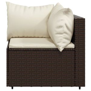 Ensemble de salon de jardin 3 pièces en polyrotin marron avec coussins - Product Image 5