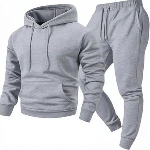 Ensemble de survêtement unisexe rose à capuche, couleur unie, fermeture à cordon, manches longues, pour l'automne - Product Image 5