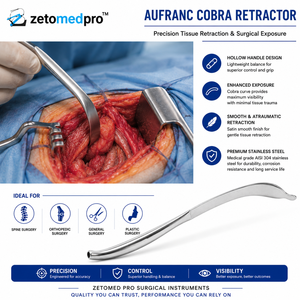 ชุดเครื่องมือผ่าตัดกระดูกและข้อ ZETOMEDPRO MA-Hip-623 Cobra Retractor แบบใช้แรงดันไฟฟ้า ผลิตจากเหล็กกล้าไร้สนิมเยอรมัน - Product Image 5