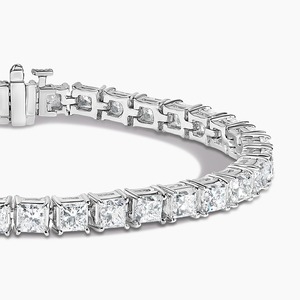 สร้อยข้อมือเพชรทรงปรินเซสคัทเพาะเลี้ยงในห้องปฏิบัติการ ทองคำขาว 14K - Product Image 2