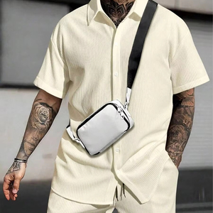 Conjunto de Camiseta y Pantalones Cortos Deportivos para Hombre, Personalizados, Transpirables, de Secado Rápido, de Poliéster/Algodón, Ligeros, para Invierno, Gimnasio - Product Image 1