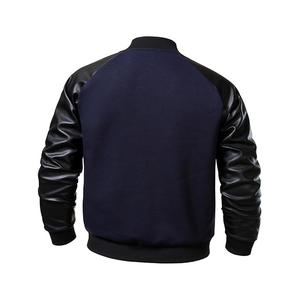 Chaqueta Varsity Color Block para Hombre, Mezcla de Algodón y Nailon, Paneles en Contraste, Estilo Retro de Béisbol Universitario, Dos Tonos, Ropa Urbana, Abrigo de Invierno - Product Image 2