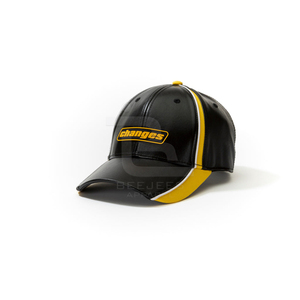 Casquette de baseball unisexe en cuir PU, 6 panneaux, color block, style sportif - Product Image 3