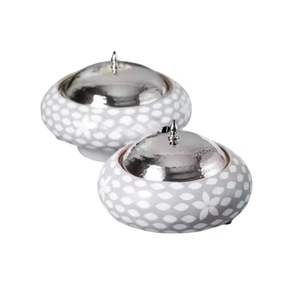 Caja de Dulces de Metal Plateado de Lujo con Tapa, Frasco Decorativo Islámico para Almacenamiento, Contenedor de Dulces para Mesa, Decoración para el Hogar en Ramadán y Eid - Product Image 3