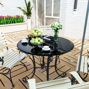 Piano del Tavolo in Vetro Temperato Rotondo da 36 Pollici, Vetro Nero Spesso 1/2 Pollice con Bordo Smussato e Lucidato - Product Image 3