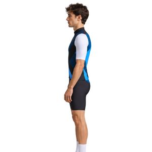 Maillot de Ciclismo de Manga Corta para Hombre, Transpirable, Personalizado, Azul y Negro, con Diseño Geométrico, Cierre Completo, para Ciclismo de Carretera - Product Image 5