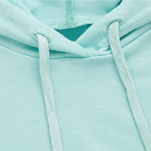 Sudadera Corta con Capucha para Mujer, 100% Algodón, Color Verde Menta, con Patrón Geométrico en las Mangas, Estilo Casual, para Otoño, OEM - Product Image 5