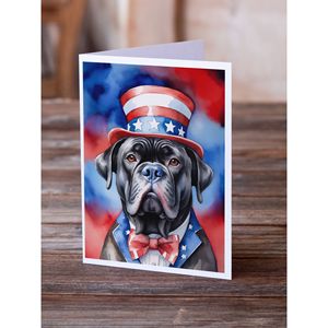 Cane Corso Patriotic American Whimsical A7 Greeting Cards Pack of 8 Blank Note Cards with <b>Envelopes</b> <b>5x7</b> Size - Product Image 2