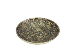 Bol décoratif en aluminium texturé cuivré - Plat à noix rond en métal fait main et accent de table rustique et moderne - Product Image 3