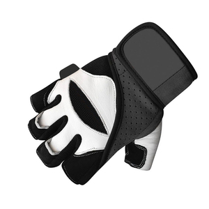 Guantes Deportivos de Neopreno, Medios Dedos, Negro y Blanco, Transpirables, Cierre Ajustable, Soporte para Muñeca, Equipo de Entrenamiento Unisex - Product Image 2