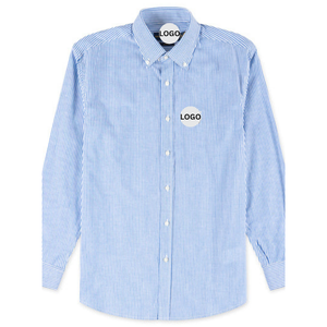 Chemise Oxford à manches longues pour homme adulte, 100% coton Oxford pur, boutonnée, col rabattu, logo brodé, décontractée - Product Image 1
