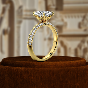 แหวนหมั้นเพชรทรงปรินเซสคัท 1.5 กะรัต เพชรเลี้ยงในห้องปฏิบัติการ ทอง 14K ประดับเพชรเต็มวงแบบ 3 มิติ พร้อมเพชรประดับแบบพาเว่ ได้รับการรับรองจาก IGI สำหรับ Part - Product Image 6